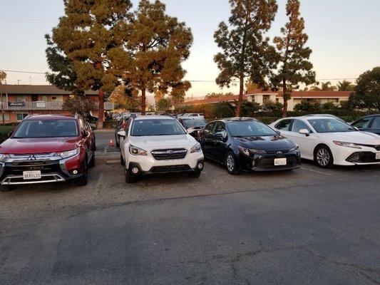 Rental car parking lot!