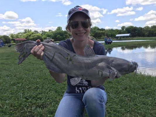 Huge catfish within five minutes.