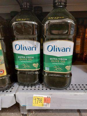 This is the cheapest extra virgin olive oil at the store, about.35 cents per ounce. I remember when a 1.5 litre bottle was about $9