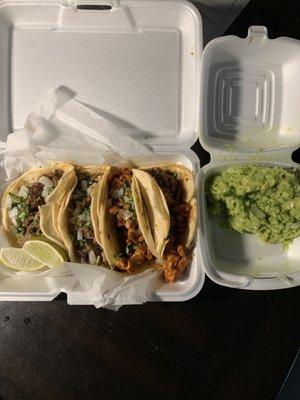 Tacos and guacamole