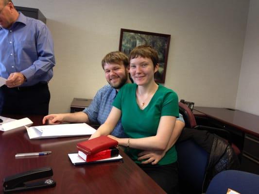 Sarah & Justin- joyful homeowners who have since added a doggie to the family as well in their new townhome!