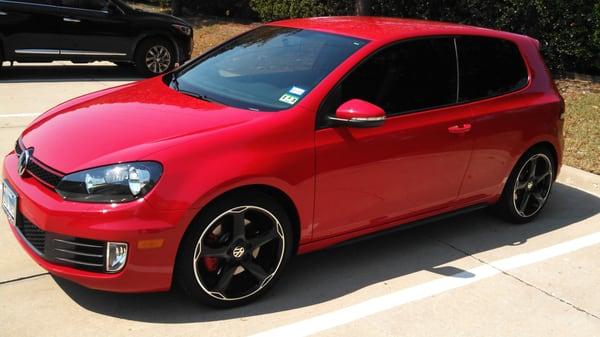 My GTI after it's wash and detail at Celebrity Car Wash in Flower Mound