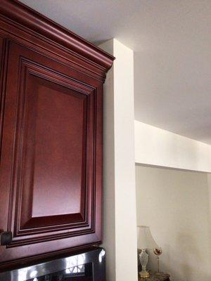 Molding extending into doorway