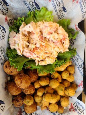 Lobster Roll, Fried Okra, Hush Puppies