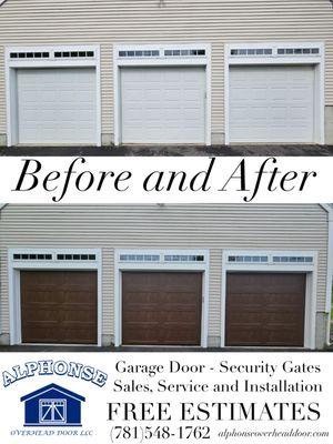 Before and After Replacement Garage Door Sales, Service and Installation for Massachusetts and New Hampshire