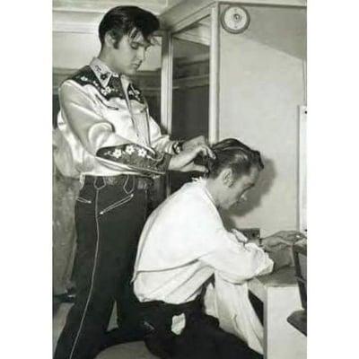 Elvis cutting hair?!?!  Lol