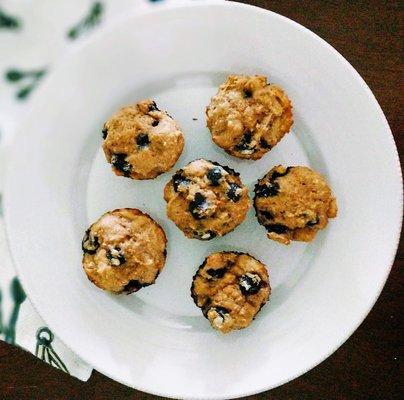 Simple, kid-friendly healthy blueberry muffins. Visit www.livingupwell.com for recipe.