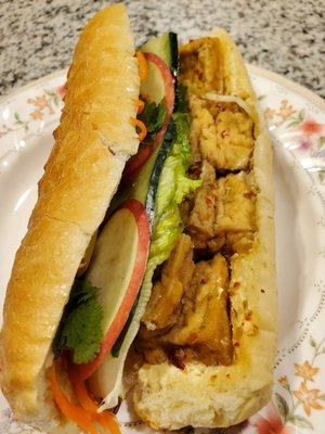 Lemongrass tofu banh mi