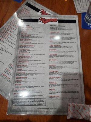 Their nicely laminated menus!