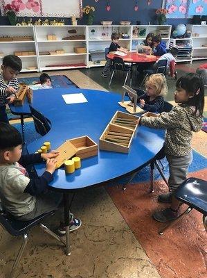 working with our Montessori Materials