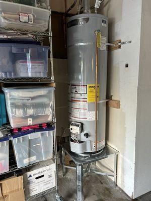 Water heater moved to garage