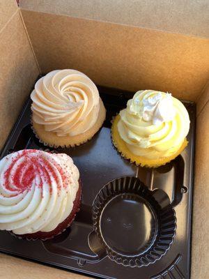 Pineapple whip, Scarlett's Red Velvet, orange cream