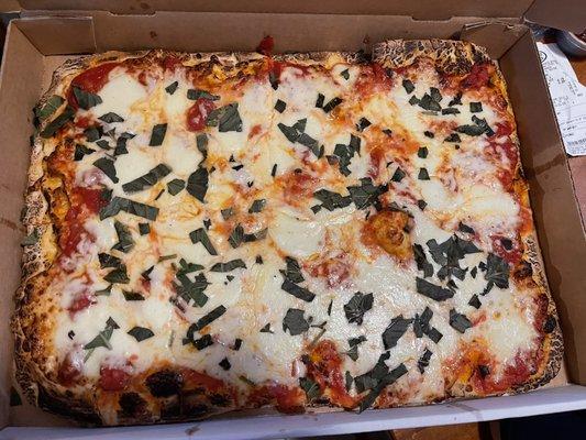 Their delicious Margherita Pizza $28