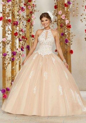 Dream Wear Salt Lake - Crystal Beaded Lace Appliqués on a Tulle Ballgown _ Morilee