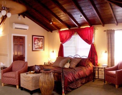 Santa Rosa Cottage. One of our most popular rooms. Features a 2 person whirlpool tub, fireplace and balcony. Very private.