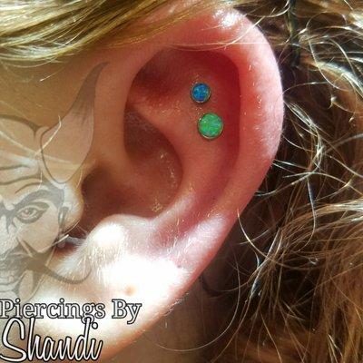 Double "Flat" Piercing By Shandi