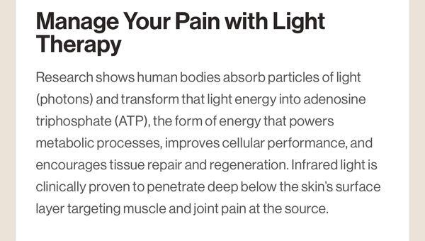 manage your pain with Red Light Therapy