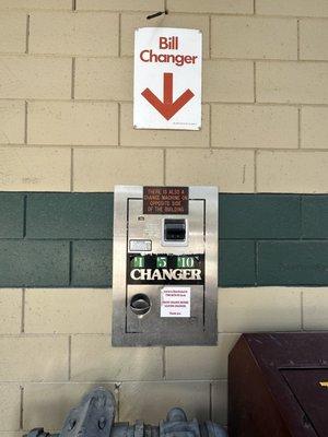 Change machine outside self wash are often out of order.