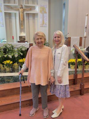 Renee & Frances at Mass