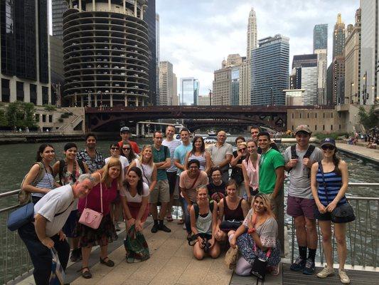 Tour group on Chicago Riverwalk!