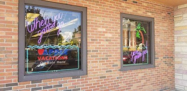 Neon Signs in front of Store