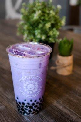 Taro milk tea with boba