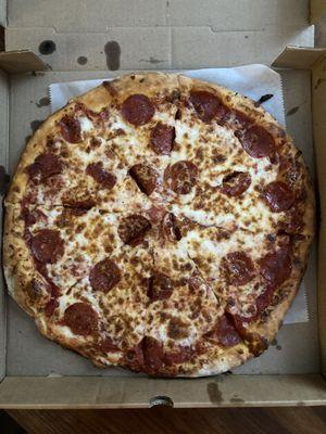 Thin crust, large, 2-topping: cheese and pepperoni!