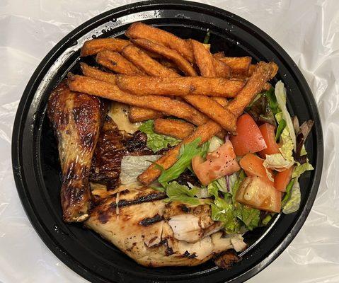 1/2 Chicken Combo with Sweet Potato Fries