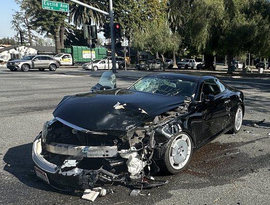 My car after being hit head on.