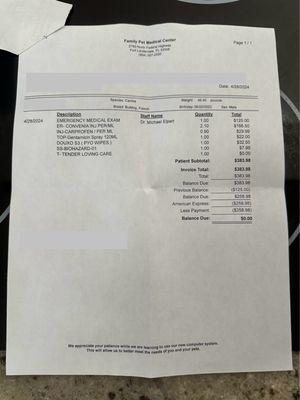 Medical bill