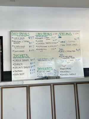 The specials board. They come with a small drink included, what a deal. Prices as of 10/2023