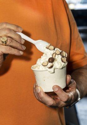 Special flavor.... Michael's Maled Balls.  Malt flavored ice cream with chunks and hunks of malted balls.