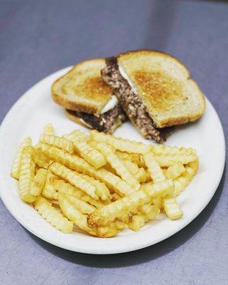 Patty Melt and French Fries