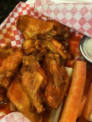 Buffalo wings no breading extra saucy $10