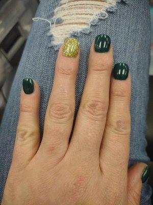 St. Patrick's Day nails done by Michael.