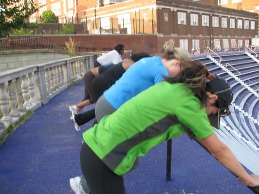 Outdoor Boot Camp Class session  :total body fast twitch muscle workout.