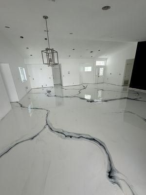 White marble metallic