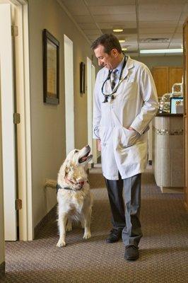 Dr. Lebowitz and Oliver one of our comfort companions