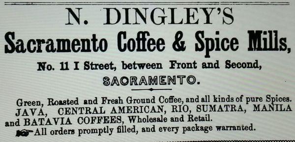 Old advertising N. Dingley's Coffee & Spice