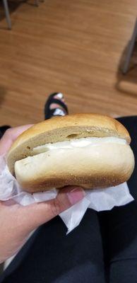 plain bagel and cream cheese