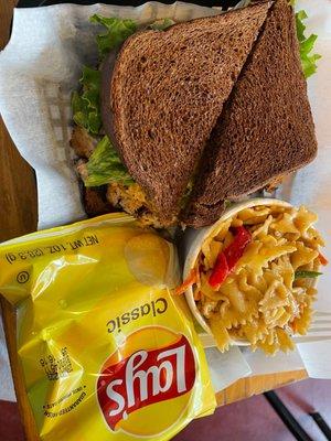 The Tuna Melt and bow Thai pasta salad