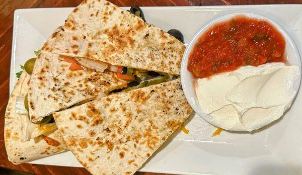 Chicken & veggie quesadillas