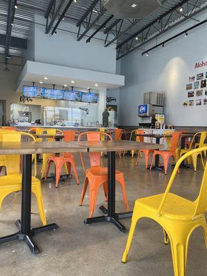 Pleasant and spacious dining area.