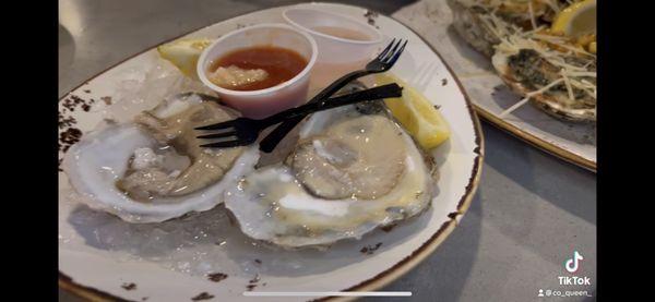 Raw oysters