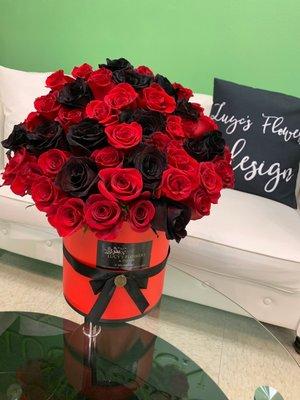 Lucy's Signature Black & Red Arrangement