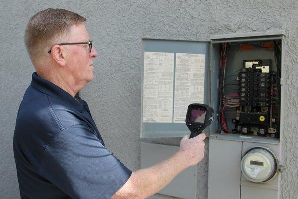 Infrared scan of electrical panel