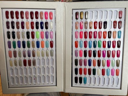 Nail options from white book (looks like an album lol)