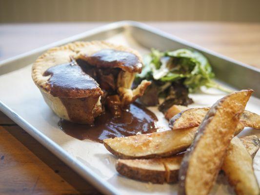 Our handmade meat pies and humble potatoes