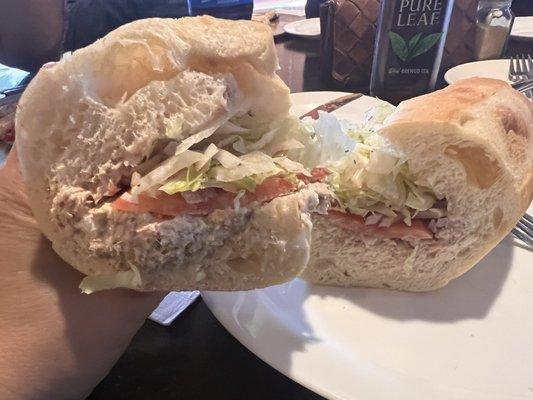 Tuna sub. Half.