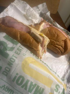 Ham and chicken foot long